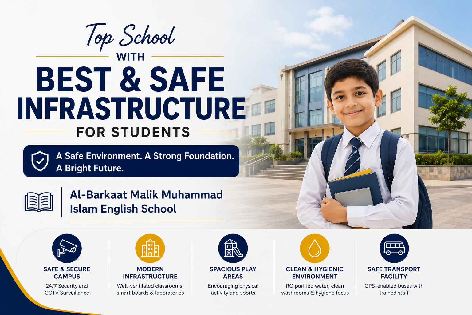 Top School with Best & Safe Infrastructure for Students .